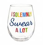 Evergreen Giftware - Stemless Wine Glass - I Solemnly Swear Alot 17oz 0